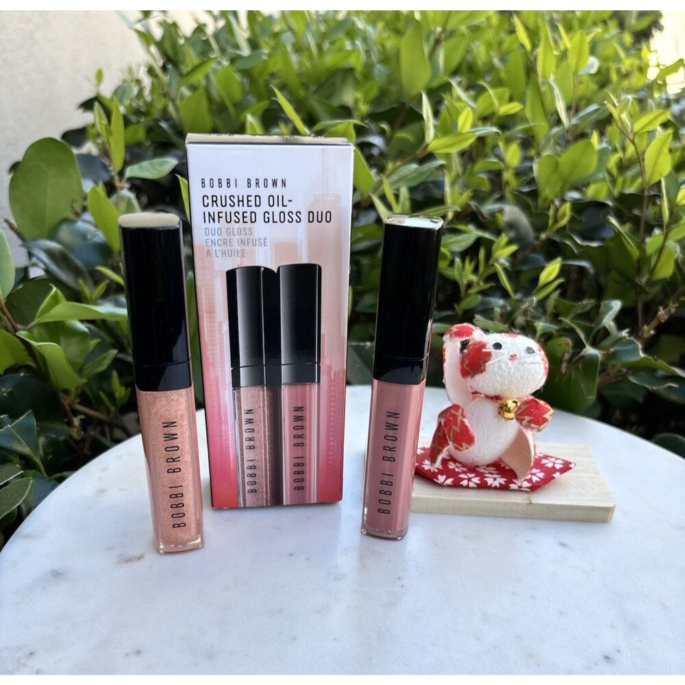 Bobbi Brown Crushed Oil-infused Lip Gloss Duo Bare Sparkle And New Romantic New
